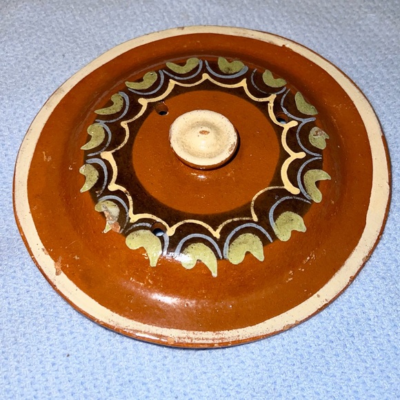 Vintage Mexican Pottery Tlaquepaque Redware Bean Pot W/ Lid - Picture 10 of 15